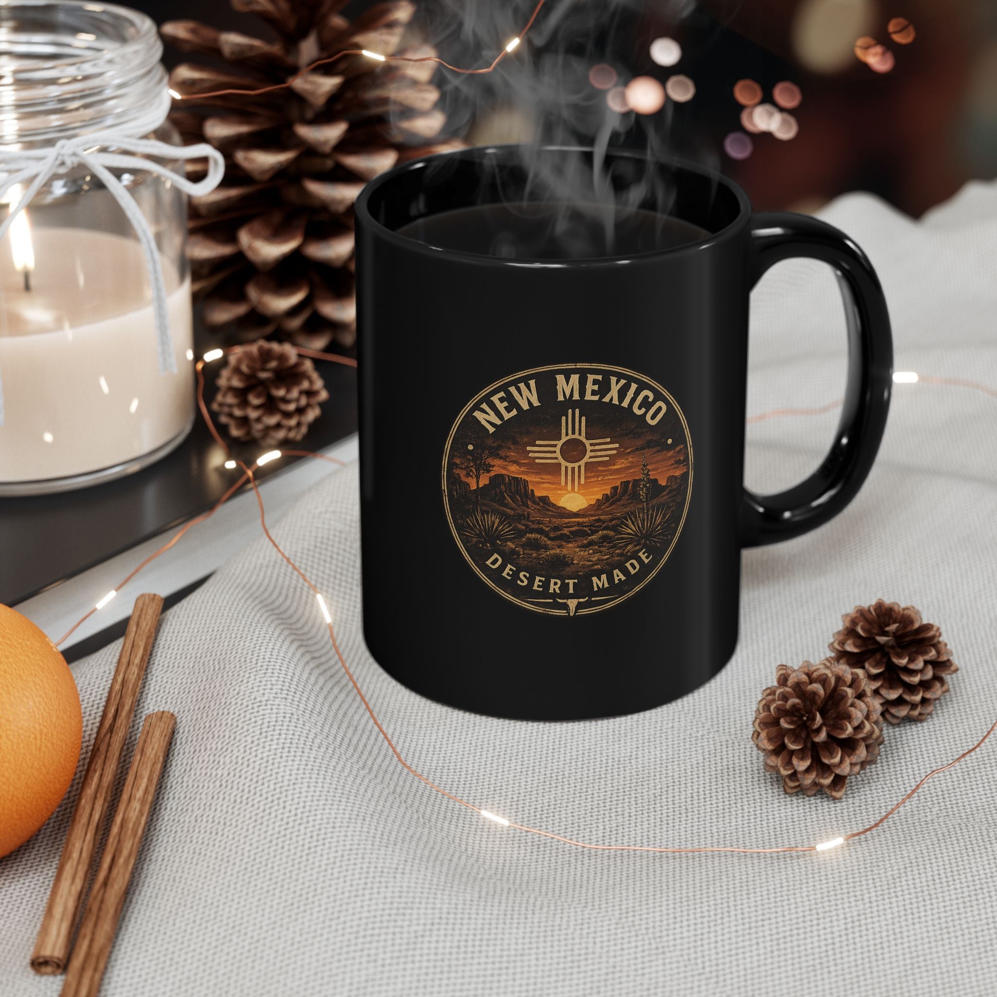 New Mexico Desert Made Coffee Mug — Black Ceramic 11oz/15oz