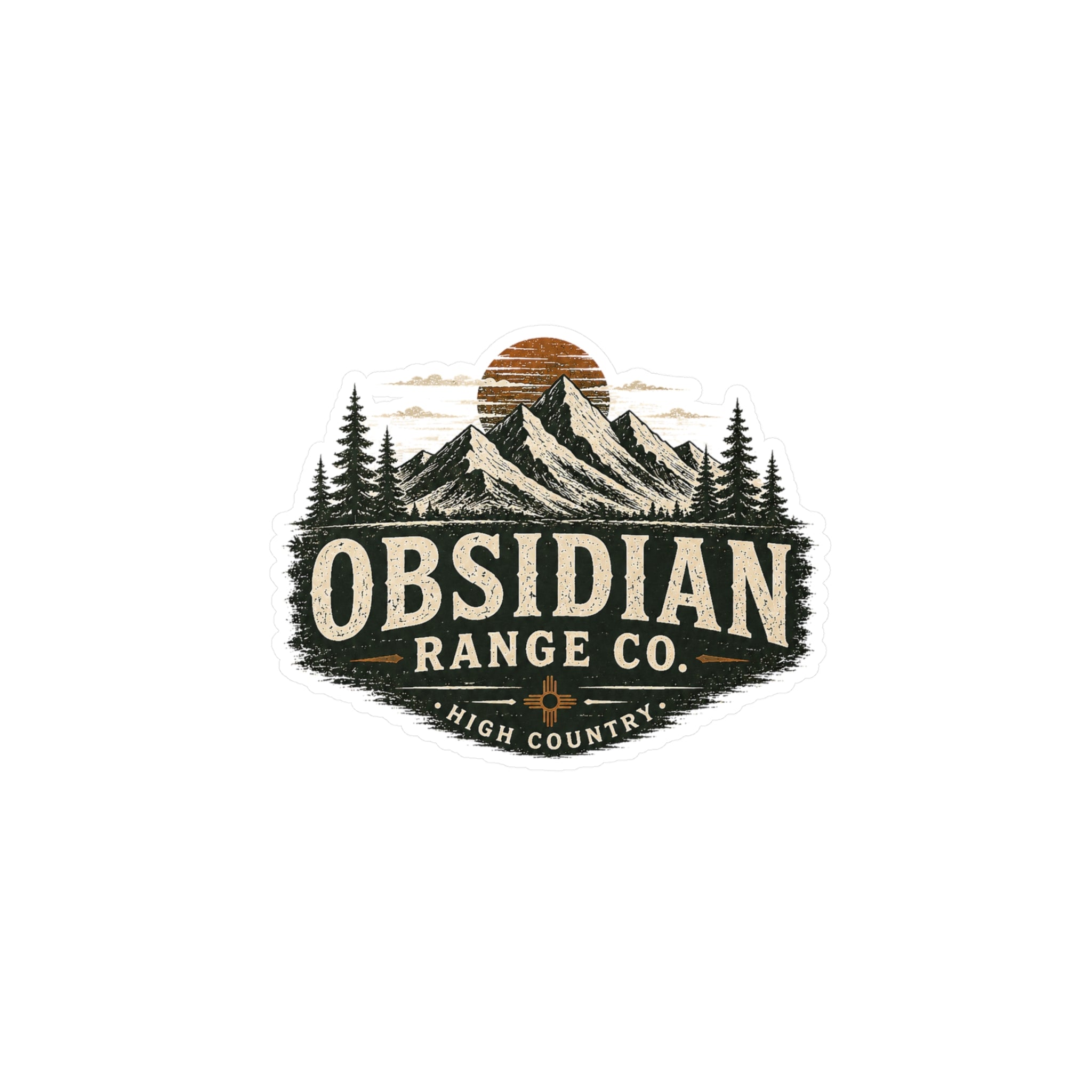 Obsidian Range Co. Mountain Logo Vinyl Sticker — Outdoor Adventure Kiss-Cut Decal