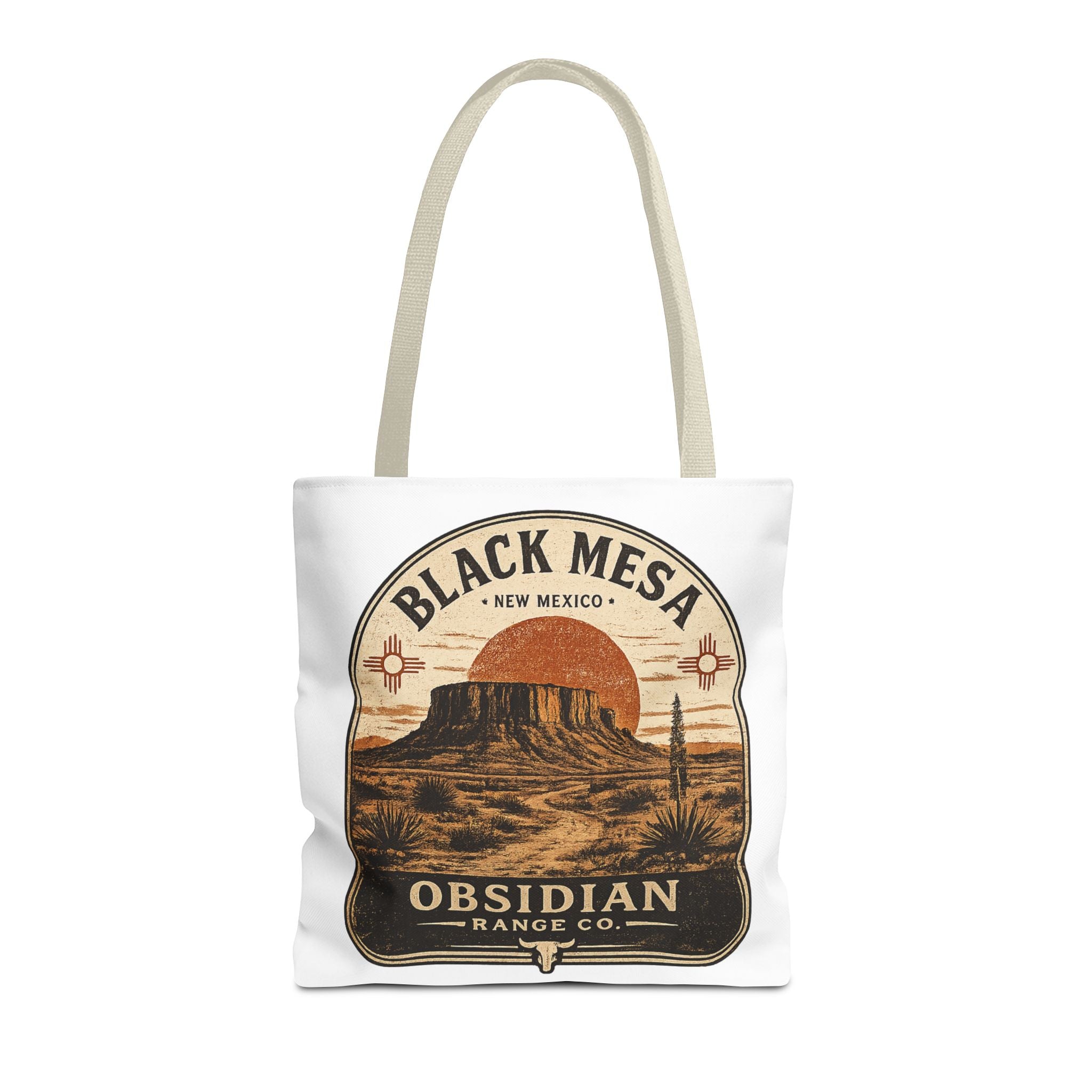 Black Mesa Obsidian Range Co. Tote Bag — Vintage New Mexico Desert Graphic