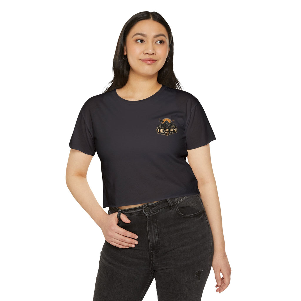 New Mexico Sunset Crop Top — Women's Festival Tee (Desert Made)