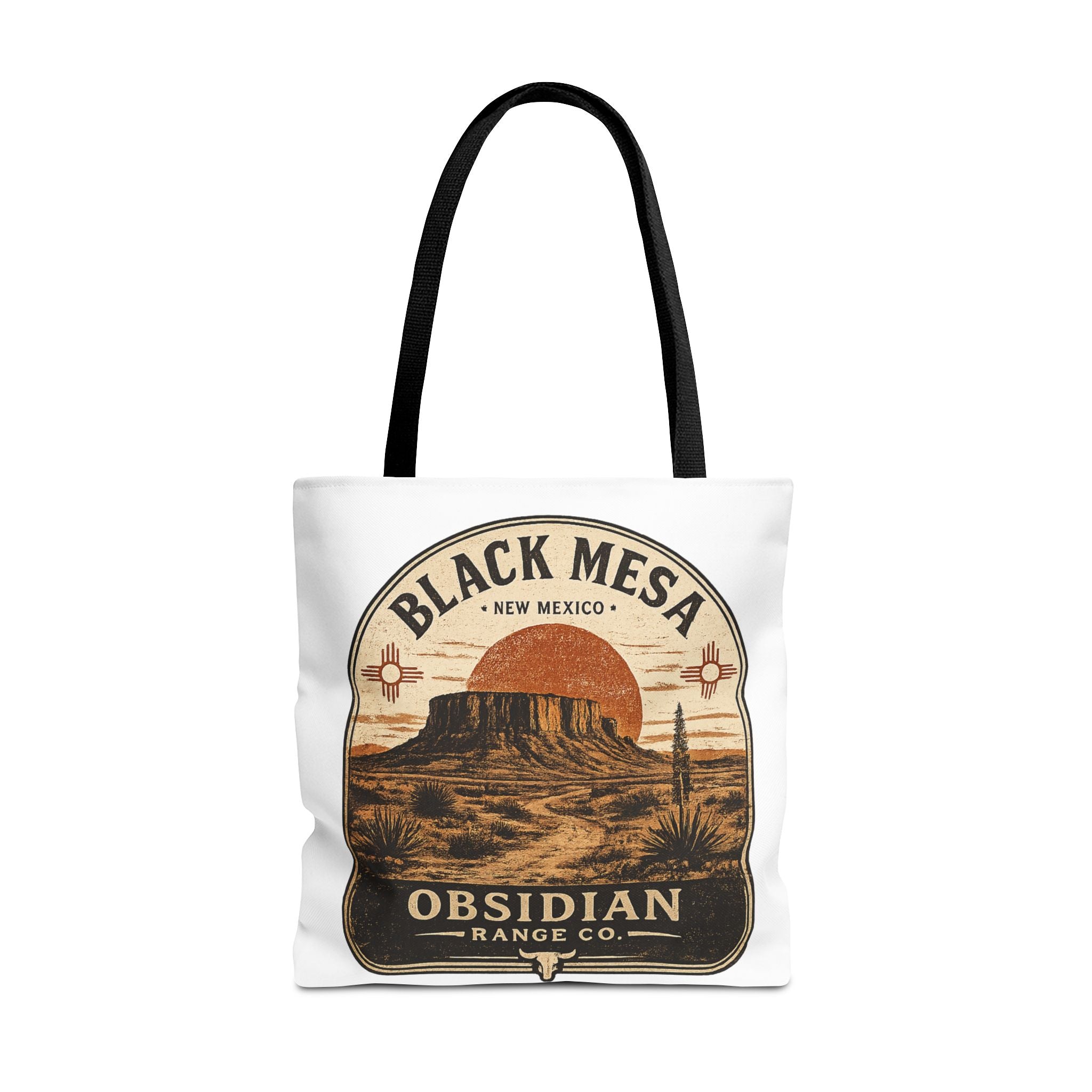 Black Mesa Obsidian Range Co. Tote Bag — Vintage New Mexico Desert Graphic