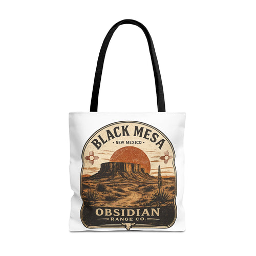 Black Mesa Obsidian Range Co. Tote Bag — Vintage New Mexico Desert Graphic