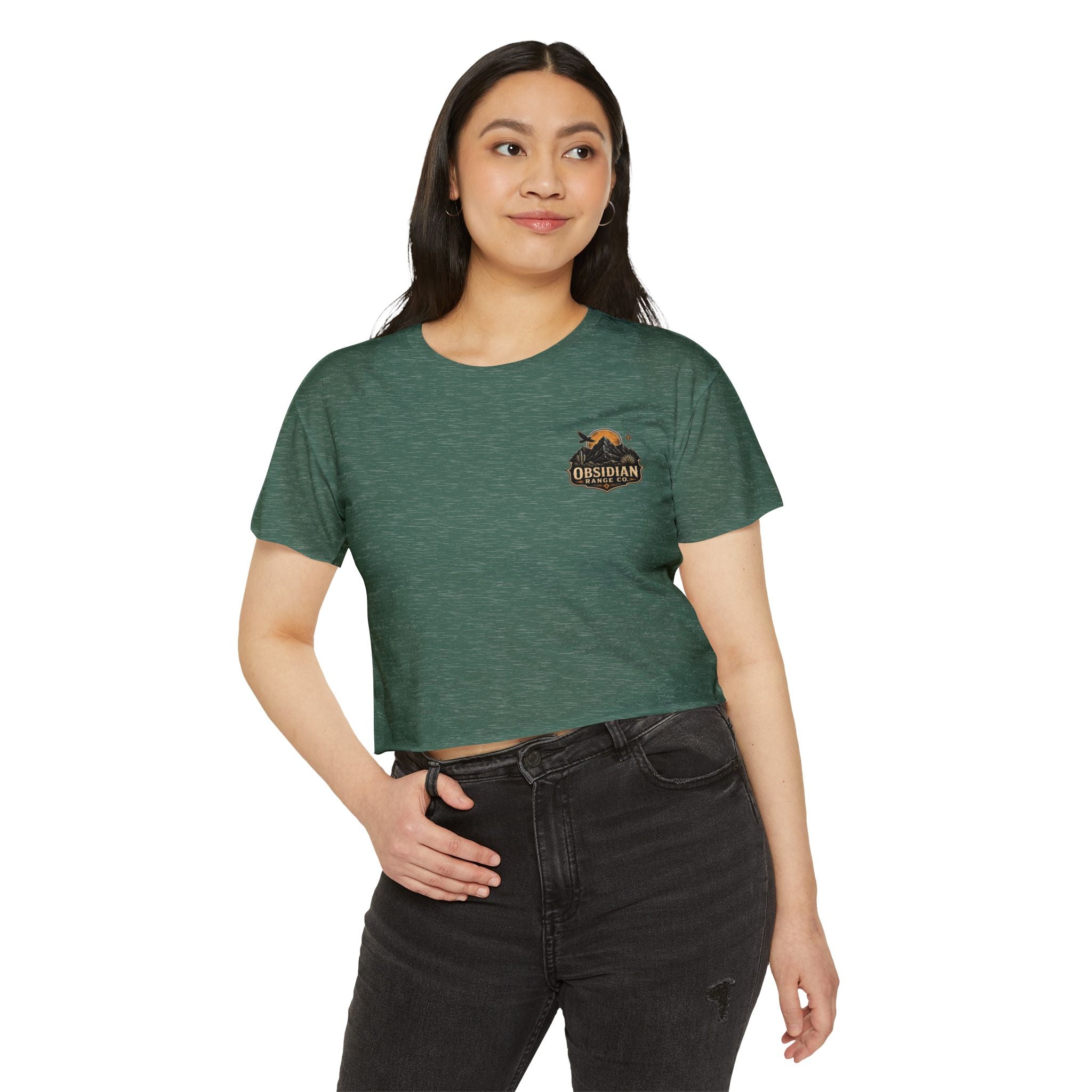 New Mexico Sunset Crop Top — Women's Festival Tee (Desert Made)