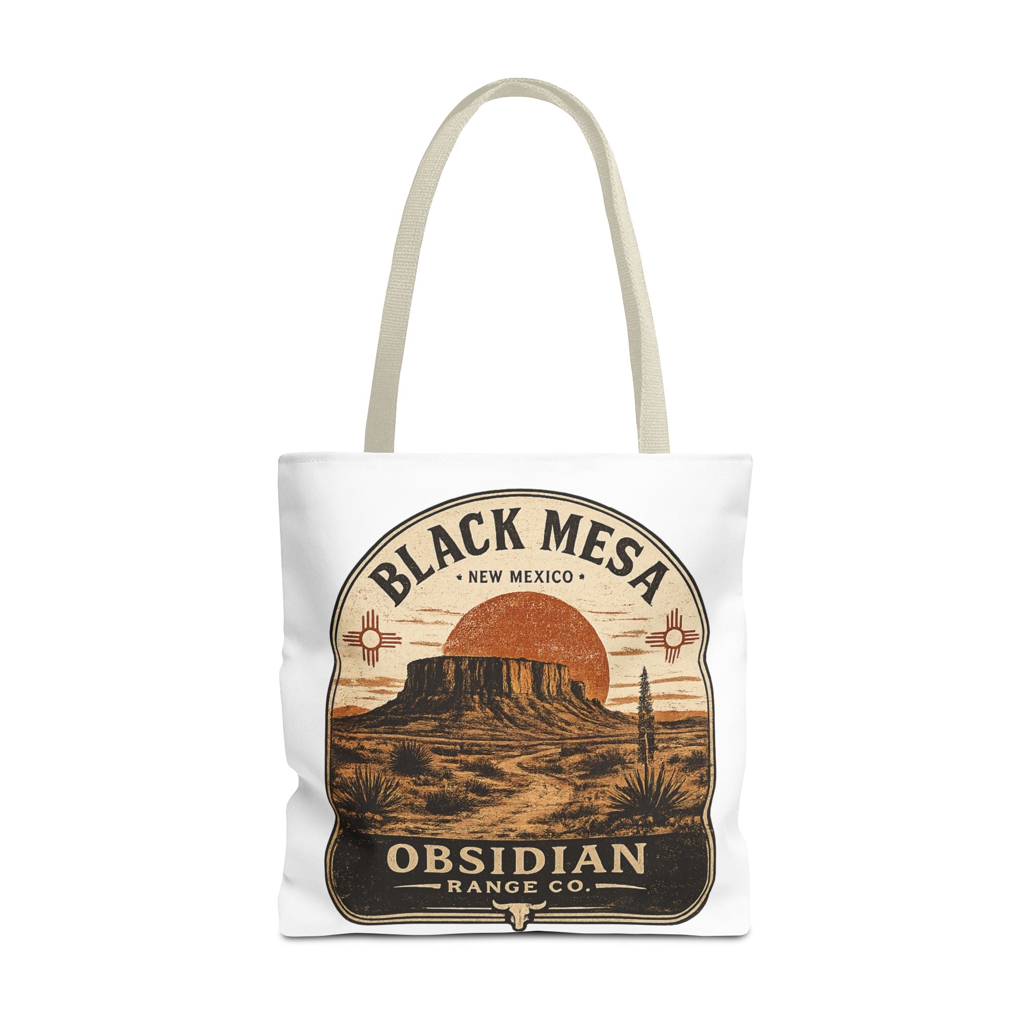 Black Mesa Obsidian Range Co. Tote Bag — Vintage New Mexico Desert Graphic