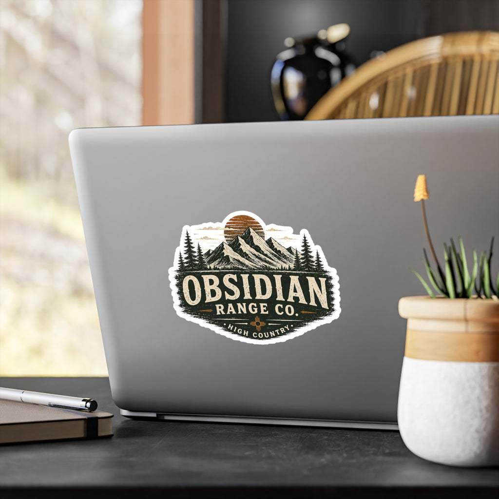 Obsidian Range Co. Mountain Logo Vinyl Sticker — Outdoor Adventure Kiss-Cut Decal