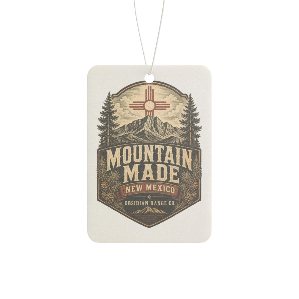 Mountain Made New Mexico Car Air Freshener — Rustic Pine Scent, Outdoor Adventure Design