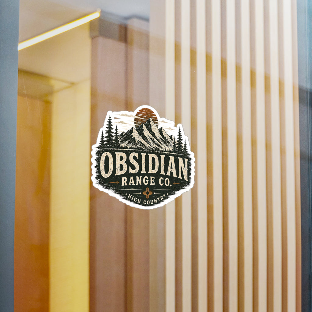Obsidian Range Co. Mountain Logo Vinyl Sticker — Outdoor Adventure Kiss-Cut Decal